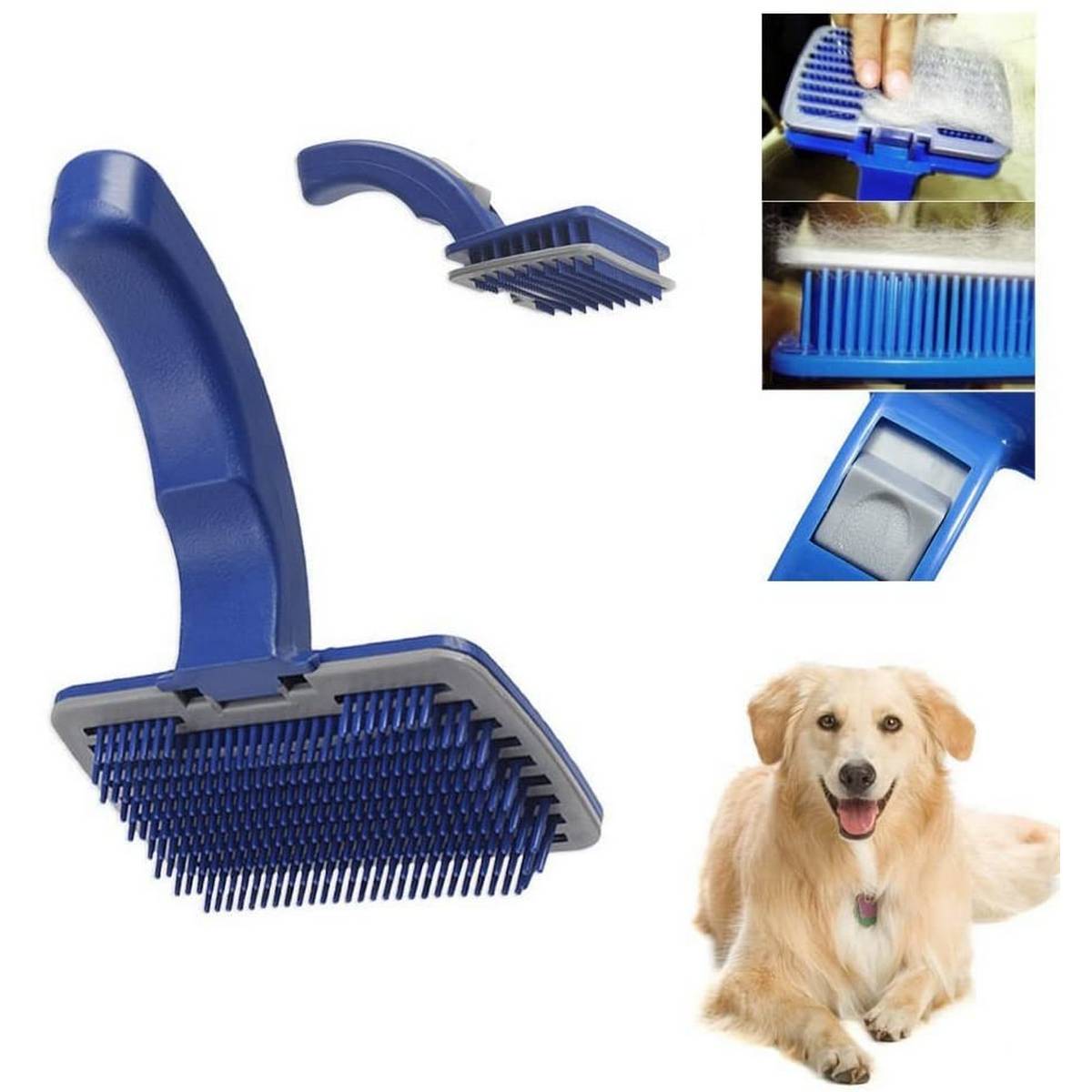 Self-Cleaning Pet Grooming Brush with Push Button | Easy Shedding Tool
