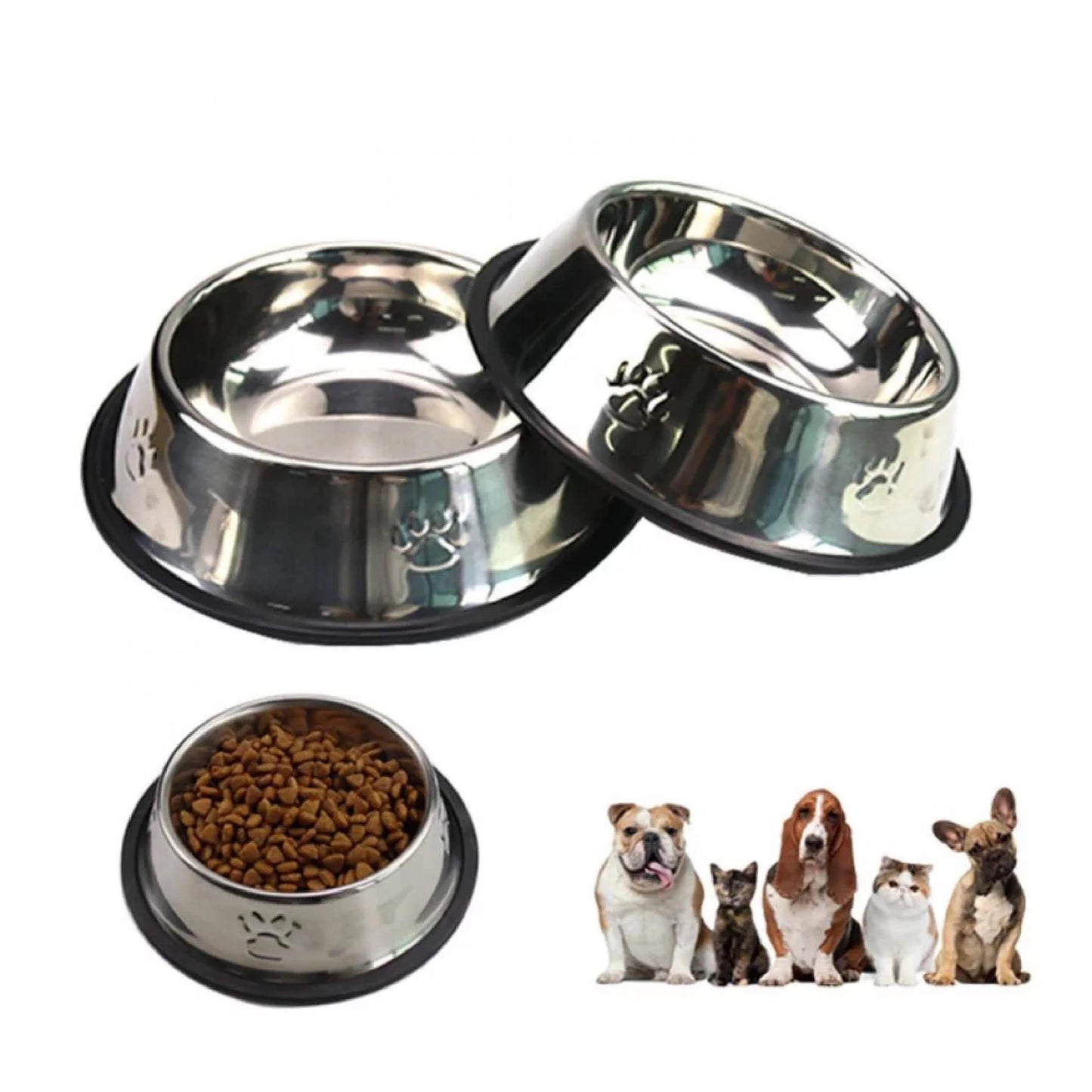 Durable Stainless Steel Pet Food Bowl – Non-Slip & Rust-Resistant