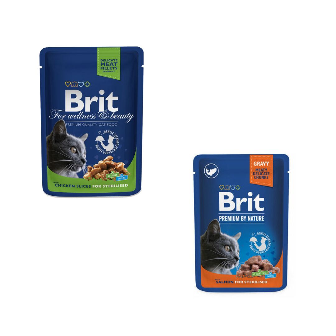 Brit Premium Sterilized Cat Pouch – Chicken & Salmon
