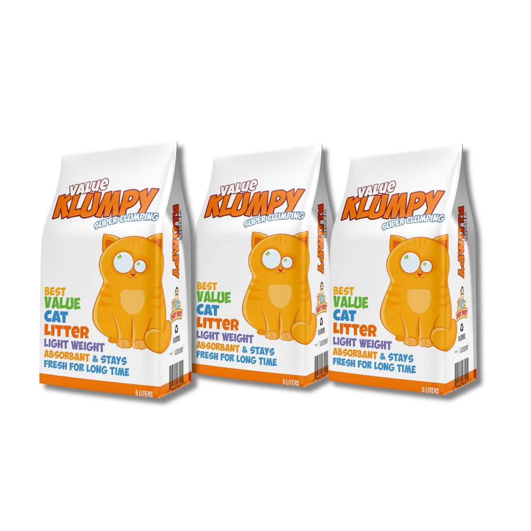 Klumpy Value Pack – Clumping Cat Litter (3 x 5L Bags)