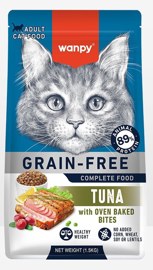 Wanpy Premium Dry Cat Food – Grain Free (Chicken-Tuna-Salmon)