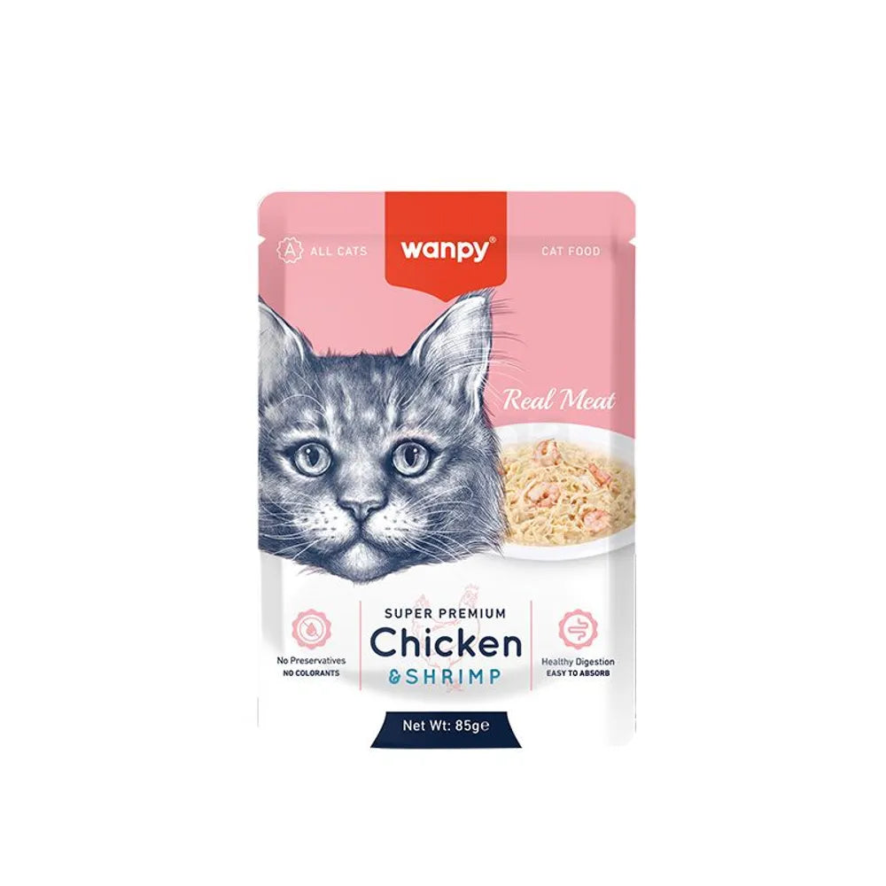 Wanpy Wet Cat Food – Assorted Flavors (Shrimp, Scallop, Crab, Codfish)