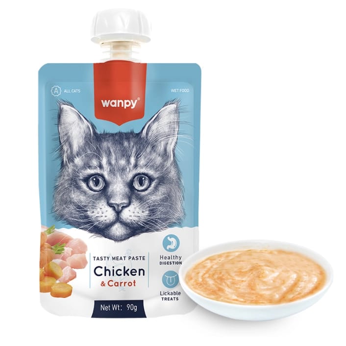 Wanpy Adult Cat Tasty Meat Paste – Assorted Flavors -90g