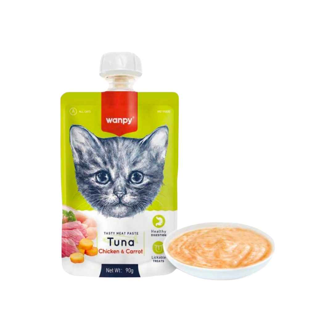 Wanpy Adult Cat Tasty Meat Paste – Assorted Flavors -90g