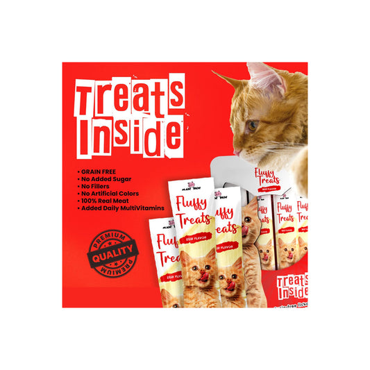 Fluffy Creamy Lickable Cat Treats – Tasty & Hydrating Snack for Cats (75g)