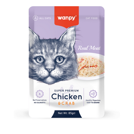 Wanpy Wet Cat Food – Assorted Flavors (Shrimp, Scallop, Crab, Codfish)
