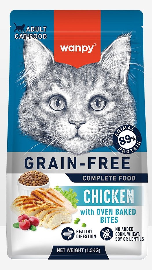 Wanpy Premium Dry Cat Food – Grain Free (Chicken-Tuna-Salmon)